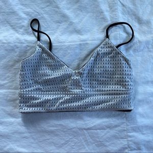 Olympia Activewear mesh sports top - white/black - size medium